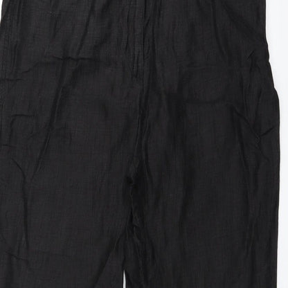 Close-up detail of Gelco women’s black trousers, size UK 14, 32-inch leg