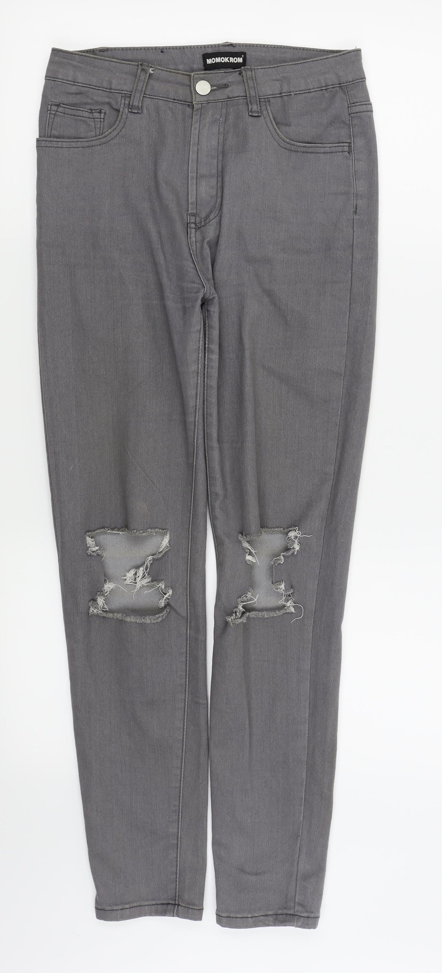 MOMOKROM Womens Grey   Skinny Jeans Size 10 L27 in - ripped jeans
