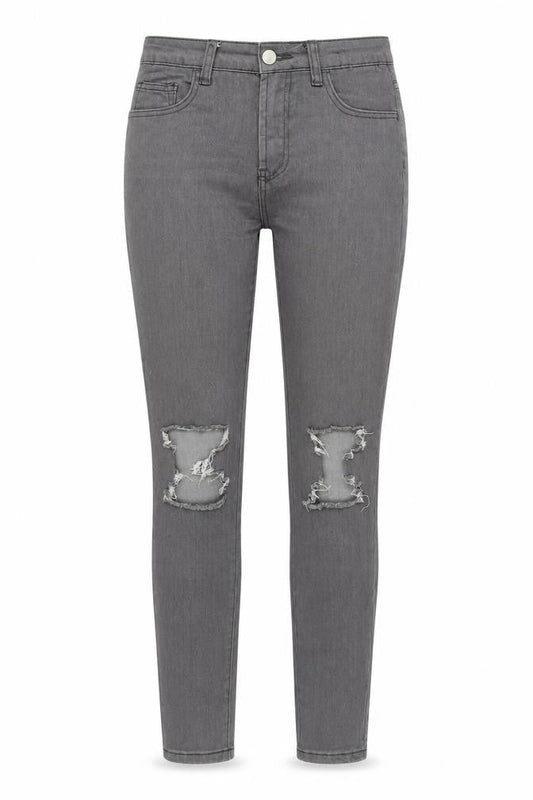 MOMOKROM Womens Grey   Skinny Jeans Size 10 L27 in - ripped jeans