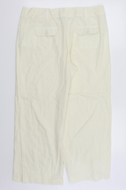 Back view of Mia Moda women’s white trousers, size UK 18, 26-inch leg