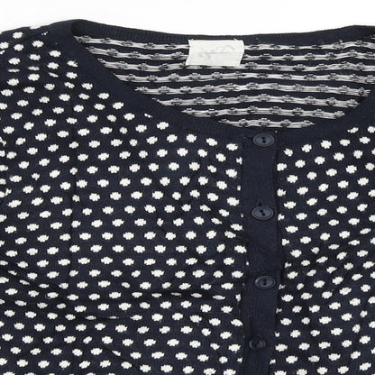 Close-up detail of George women’s blue cardigan jumper, size UK 8