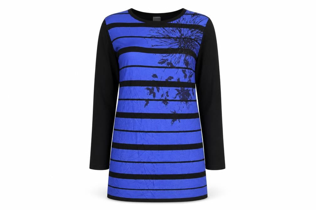 Mitzy Womens Blue Striped  Tunic Jumper Size L