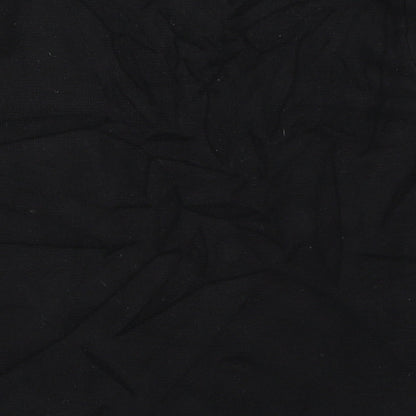 Brand and care label for Zara women’s black basic t-shirt, size S