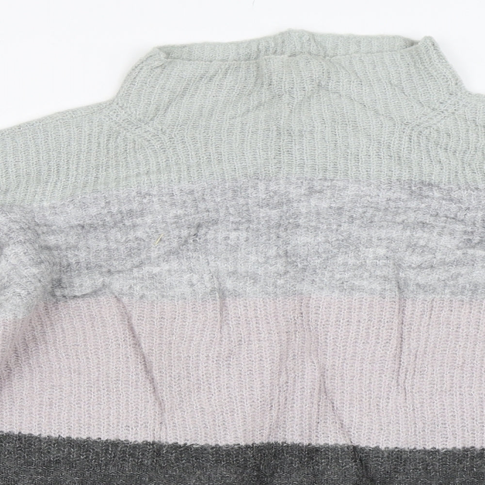 NEXT Womens Grey Striped  Pullover Jumper Size 10