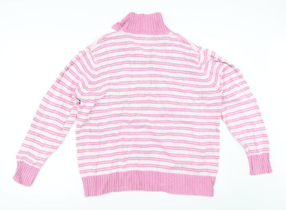 Back view of EWM women’s pink striped jumper, size L