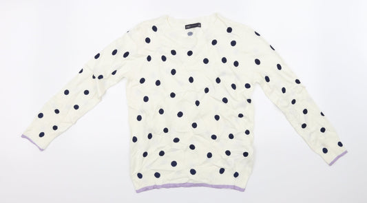 M&S Collection Womens Yellow   Pullover Jumper Size 8  - spotted