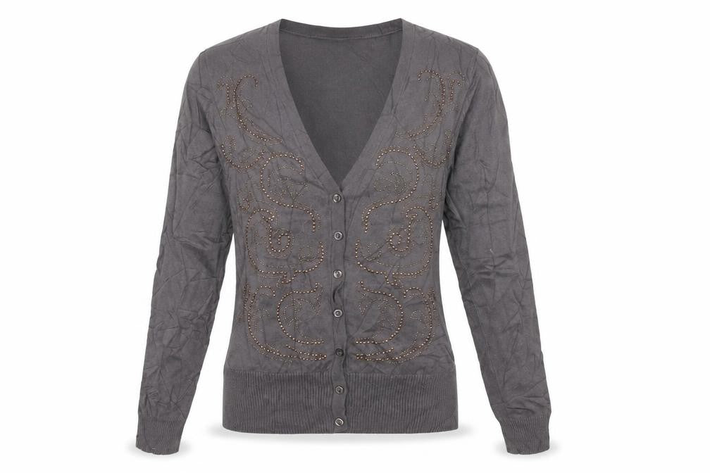 Sutherland Womens Grey   Cardigan Jumper Size L
