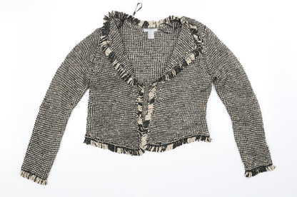 Additional front view of H&M women’s yellow cardigan jumper, size M