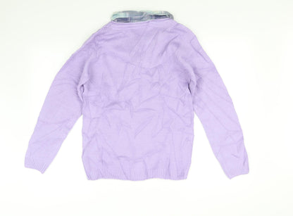 Back view of Isle Essentials women’s purple jumper, size UK 12