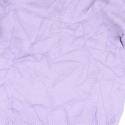 Brand and care label for Isle Essentials women’s purple jumper, size UK 12