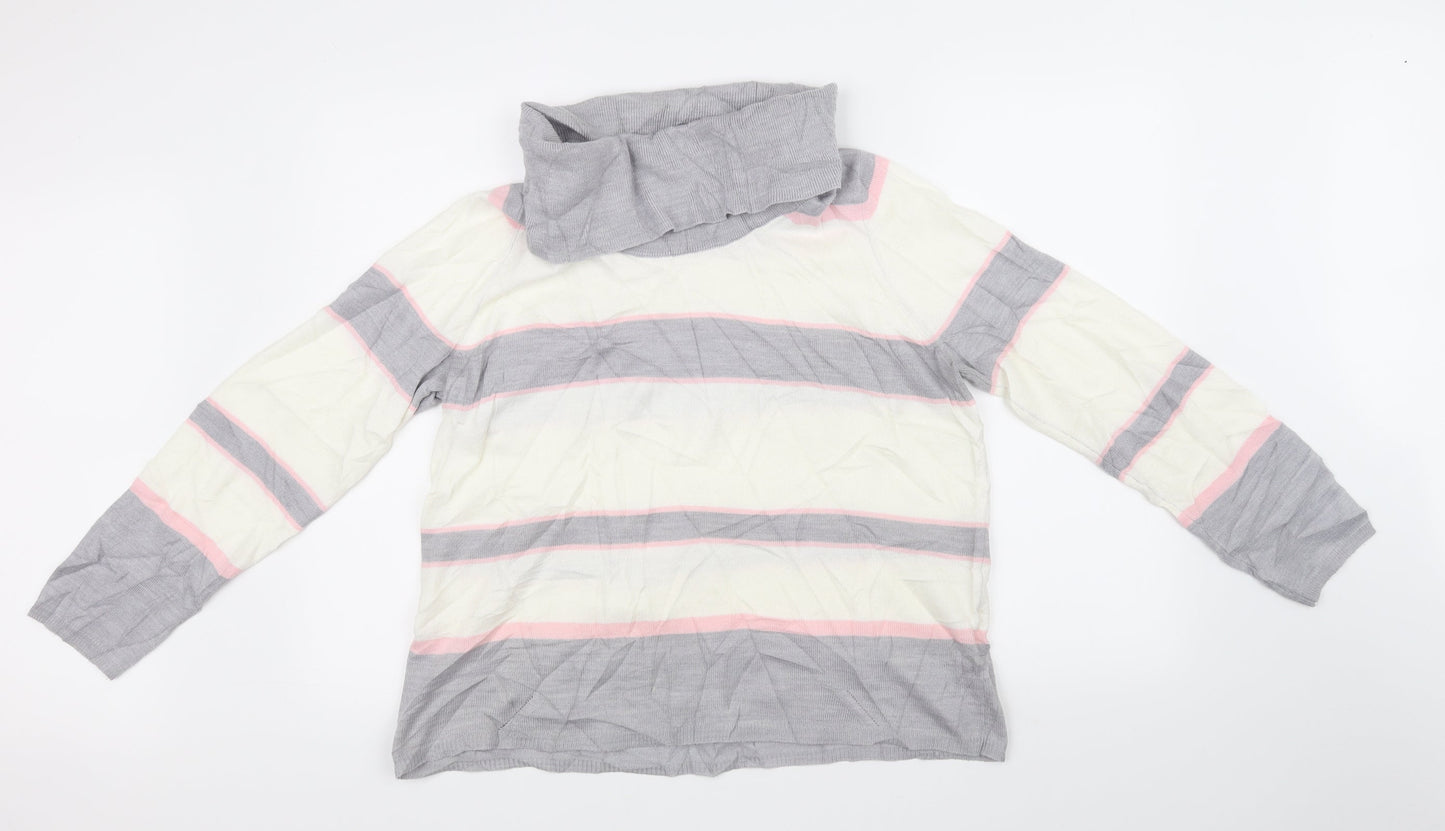 M&S Collection Womens Yellow Striped  Pullover Jumper Size 16