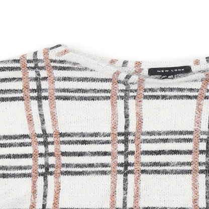Close-up detail of New Look women’s white jumper, size S