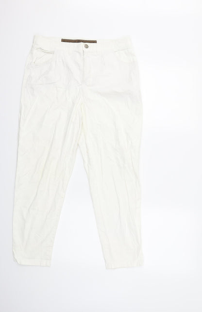 Additional front view of Bogner women’s white trousers, size UK 32, in, 25-inch leg