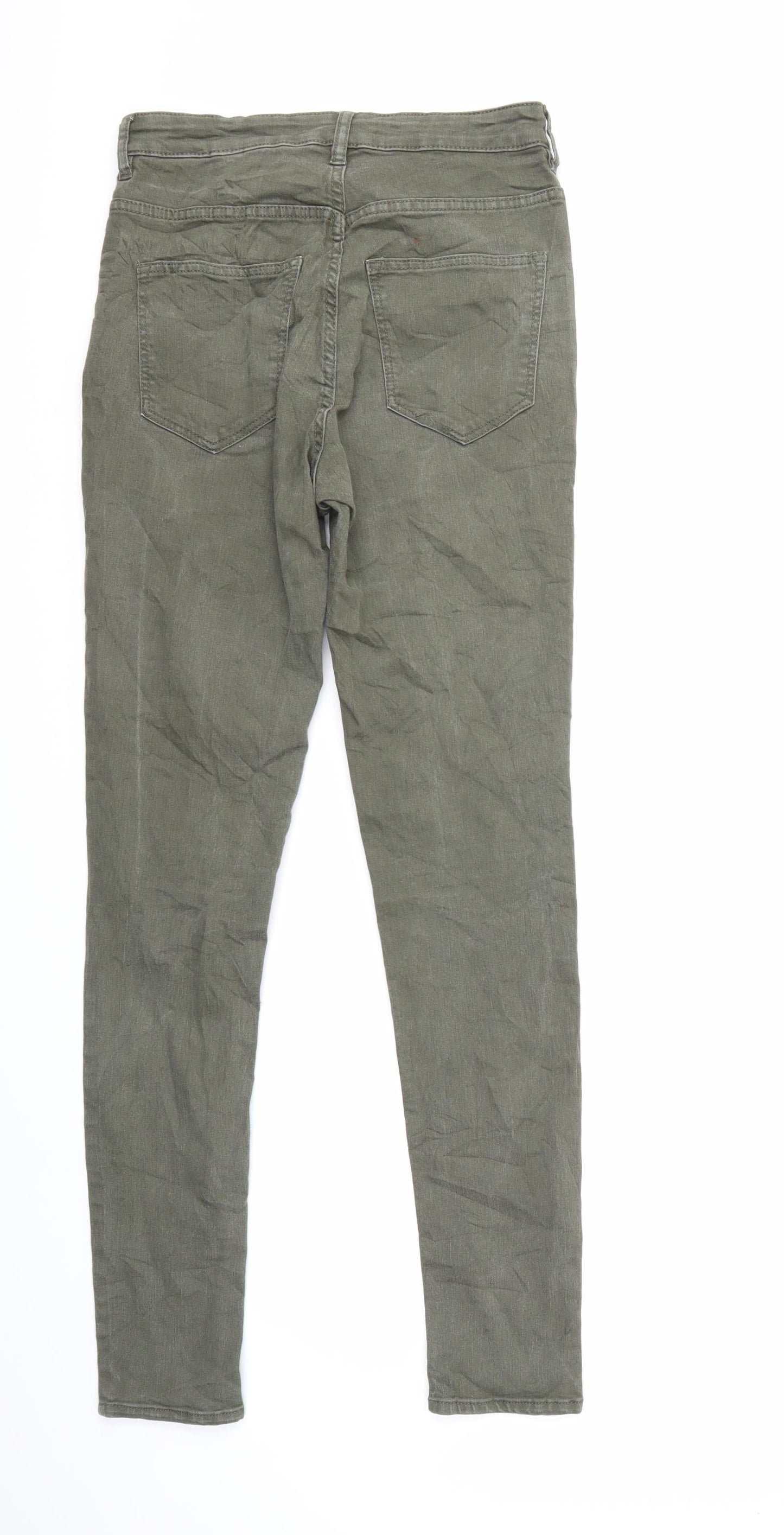 H&M Womens Green  Denim Skinny Jeans Size 10 L29 in
