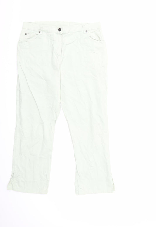 Camaïeu Womens Green   Cropped Trousers Size 16 L26 in