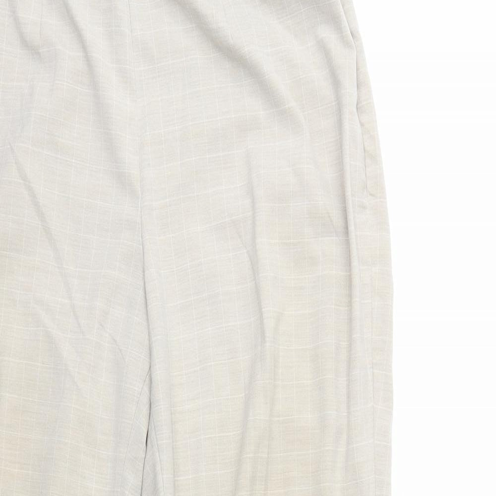 Marks and Spencer Womens Beige Check  Trousers  Size 14 L27 in
