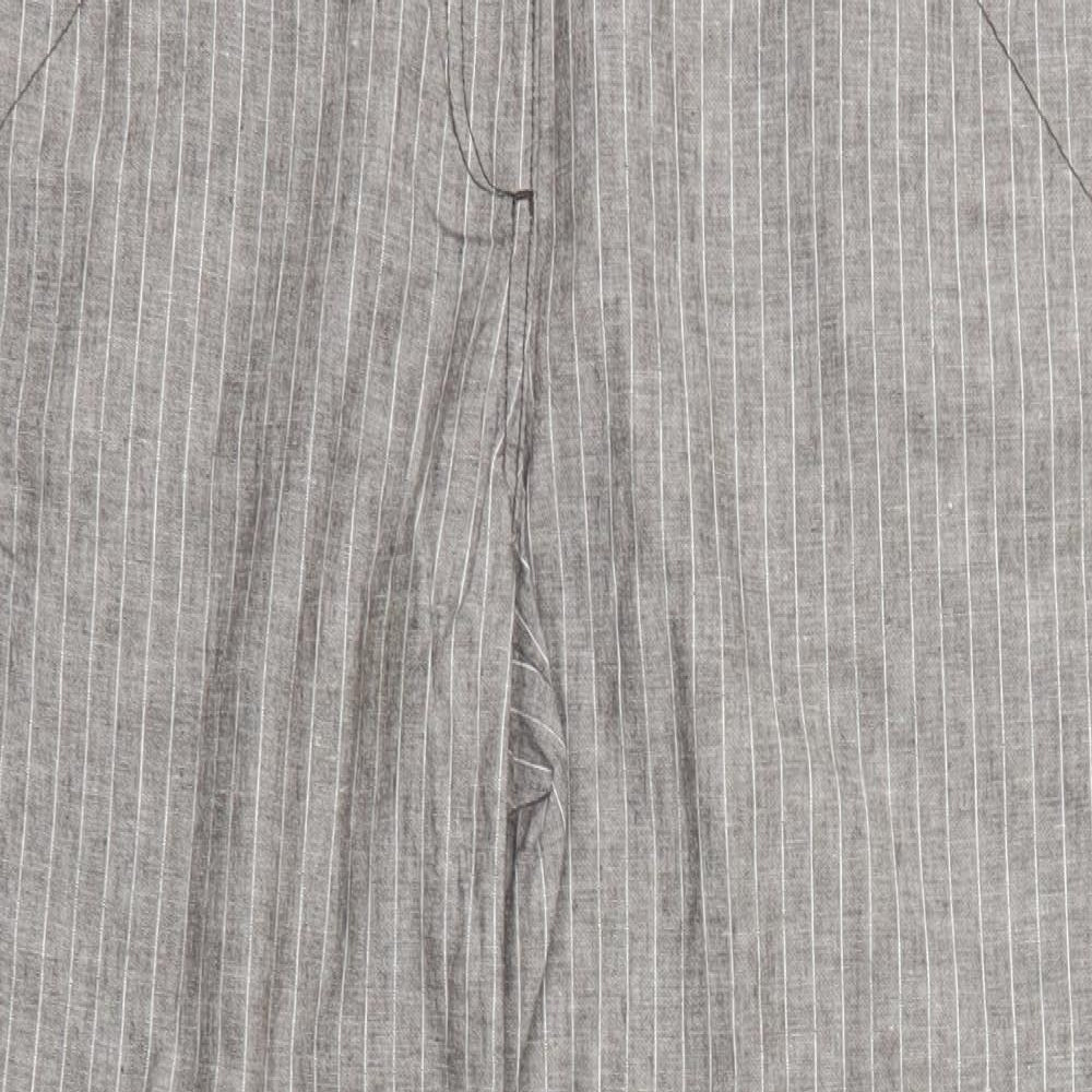 Preworn Womens Grey Striped  Trousers  Size 34 in L28 in