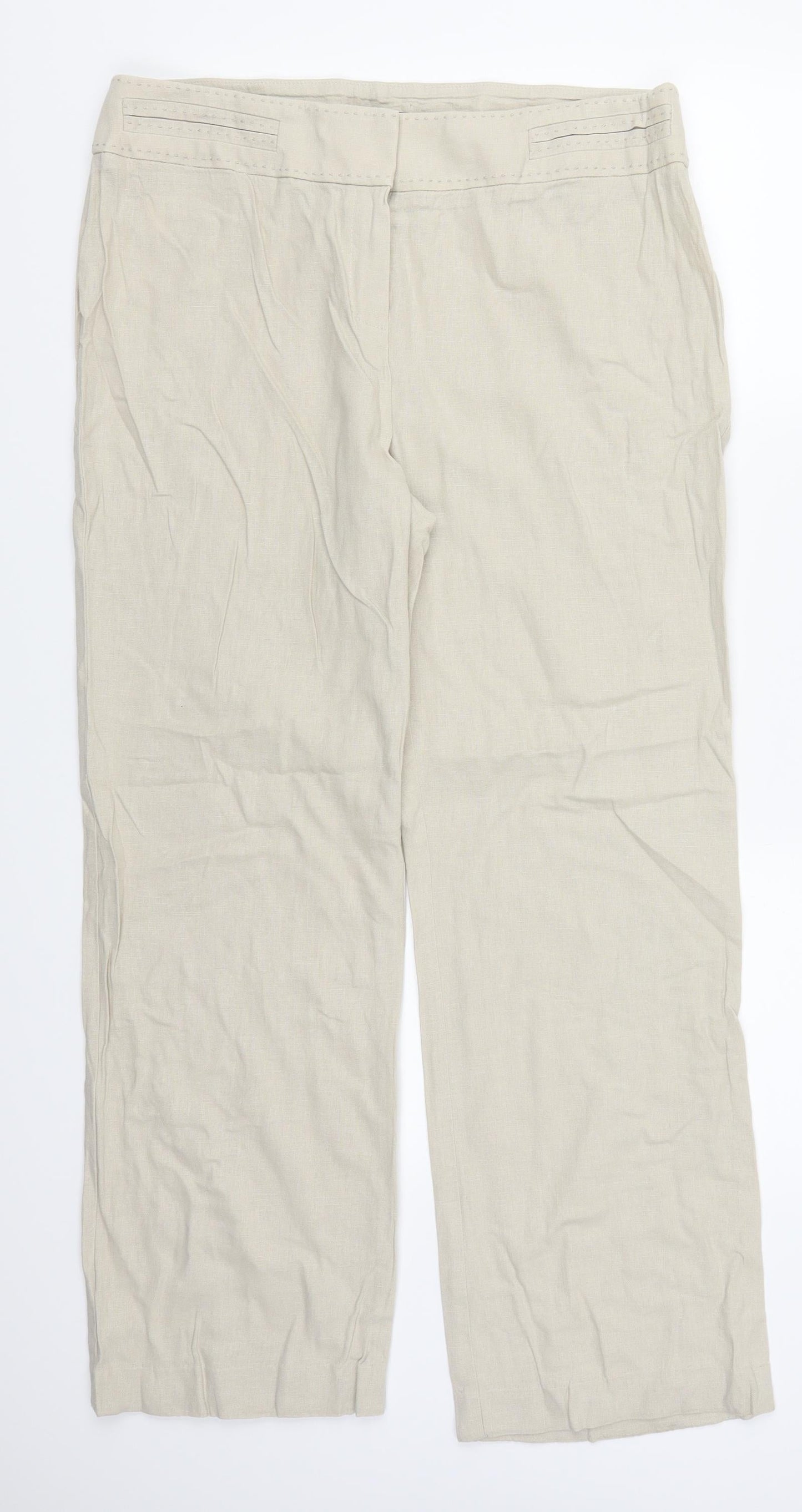 Marks and Spencer Womens Beige   Trousers  Size 34 in L28 in