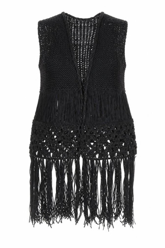 Front view of George women’s black knit cardigan jumper, size M