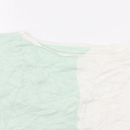 Close-up detail of Phase Eight women’s green colourblock jersey basic t-shirt, size S