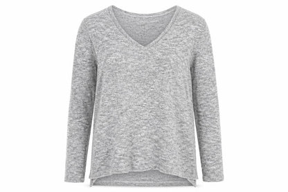 Front view of Next women’s grey knit jumper, size UK 14