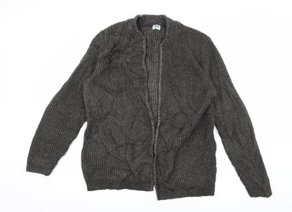 Front view of Oslo women’s grey knit cardigan jumper, size S