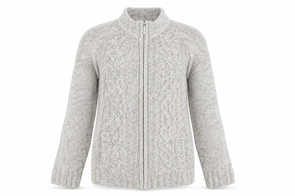 Bonmarché Womens Grey Knit Full Zip Jumper Size S