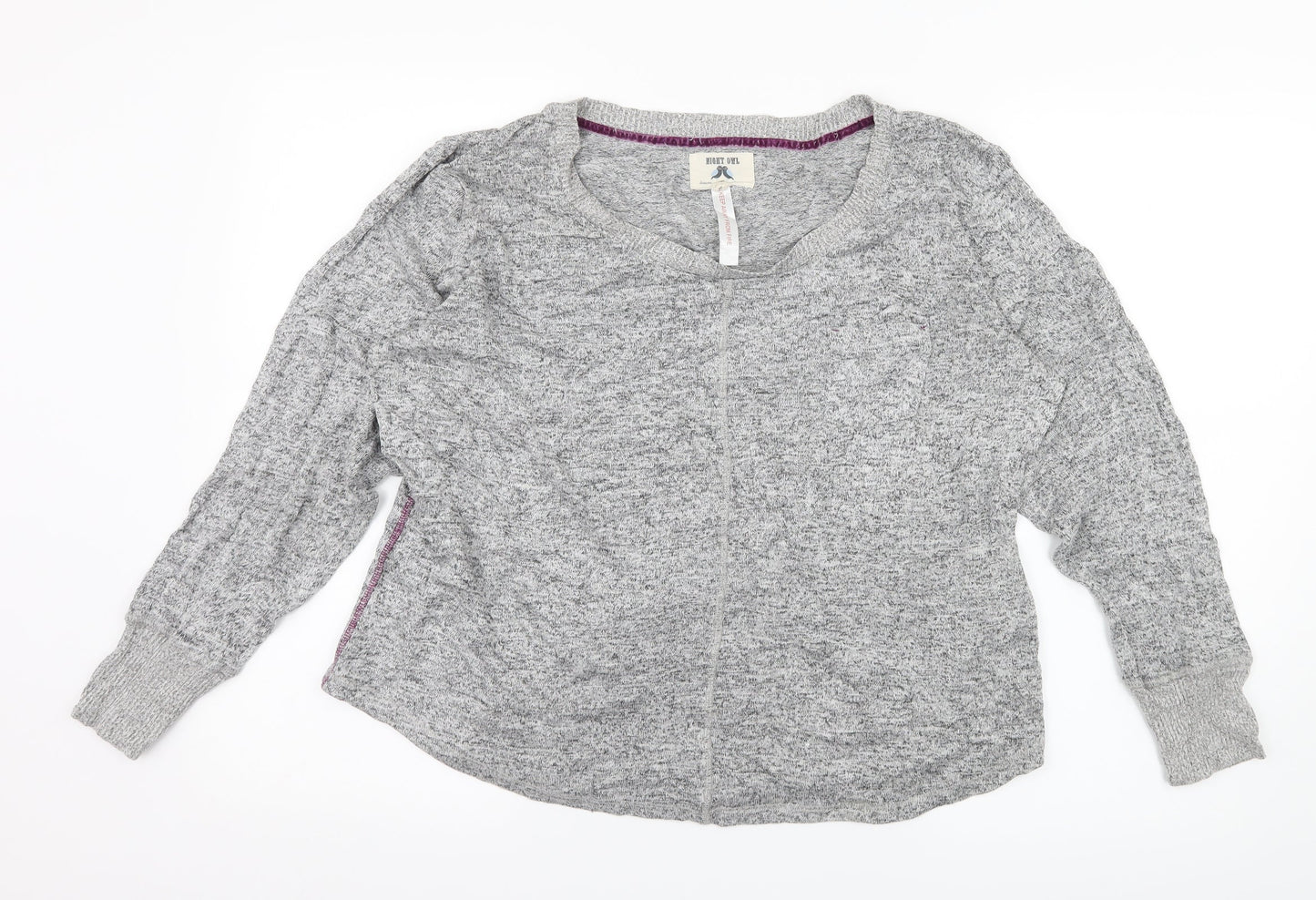 Night Owl Womens Grey  Knit Pullover Jumper Size L