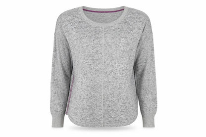 Front view of Night Owl women’s grey knit jumper, size L