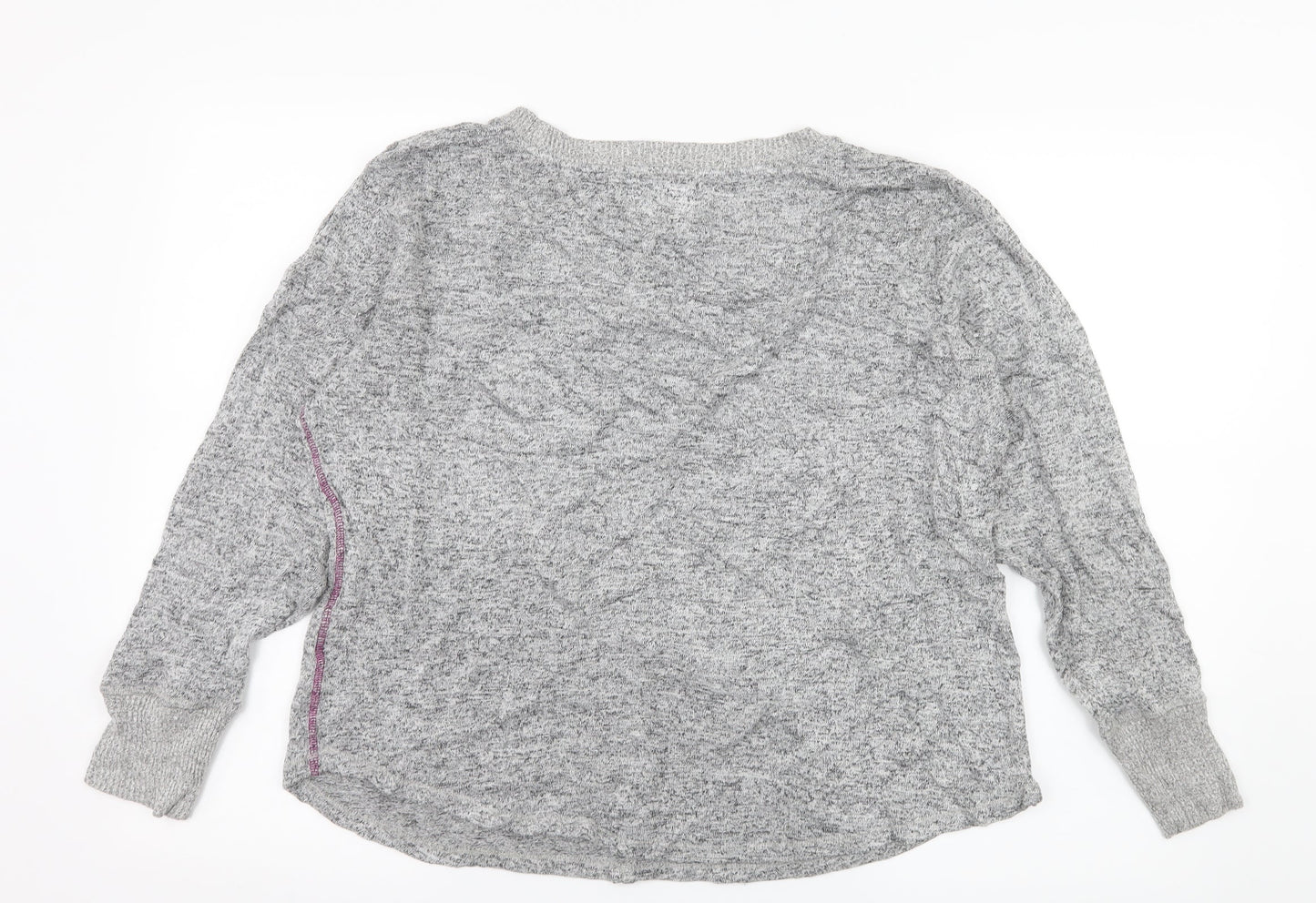 Night Owl Womens Grey  Knit Pullover Jumper Size L