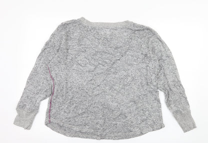 Back view of Night Owl women’s grey knit jumper, size L