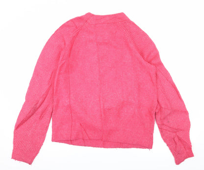 Back view of Marks & Spencer women’s pink knit jumper, size XS