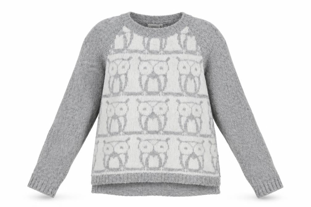 New Look Womens Grey Geometric Knit Pullover Jumper Size 10  - owl