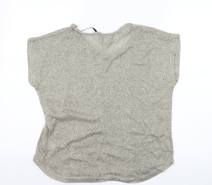 Back view of Preworn women’s gold jersey basic t-shirt, size L