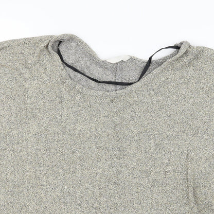 Close-up detail of Preworn women’s gold jersey basic t-shirt, size L