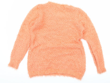 Back view of Quiz women’s orange knit jumper, size S
