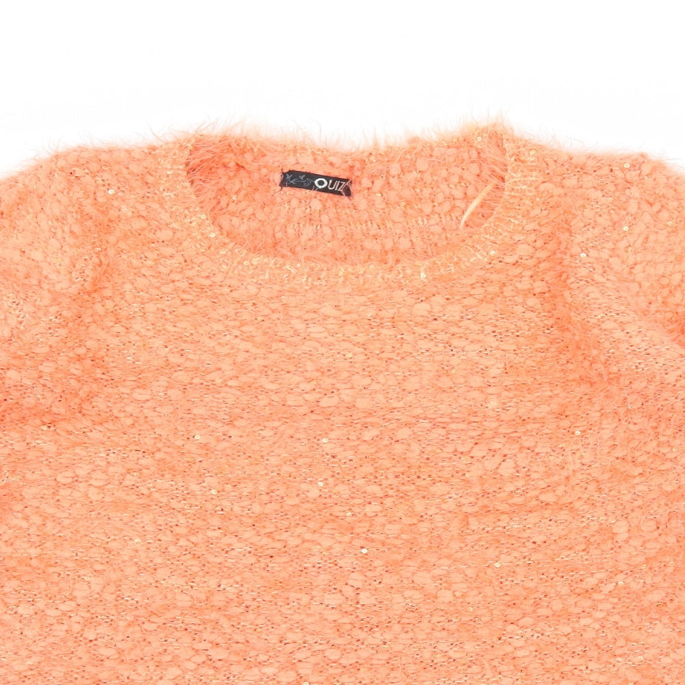 Quiz Womens Orange  Knit Pullover Jumper Size S