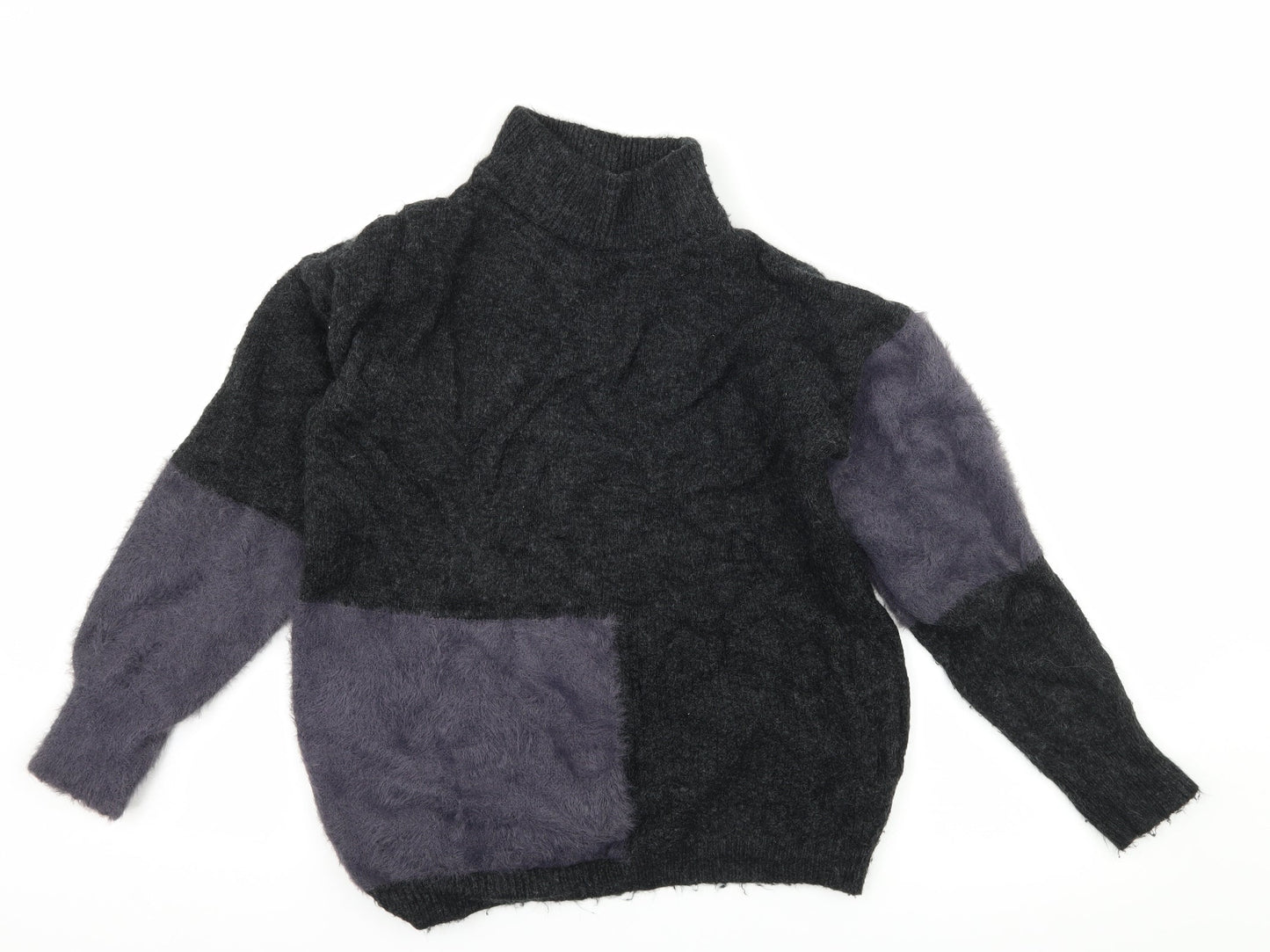 Marks and Spencer Womens Grey Geometric Knit Pullover Jumper Size S