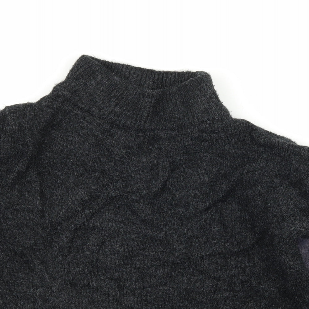 Marks and Spencer Womens Grey Geometric Knit Pullover Jumper Size S