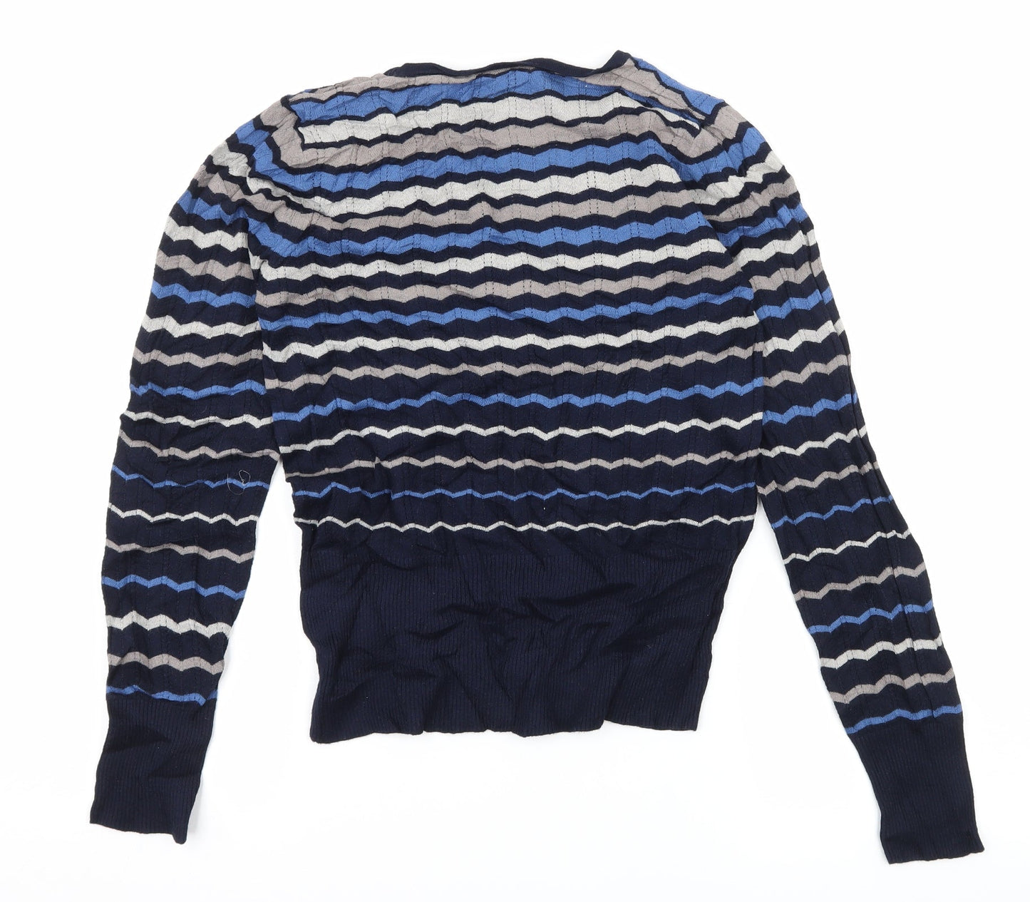 NEXT Womens Blue Striped Knit Pullover Jumper Size 10