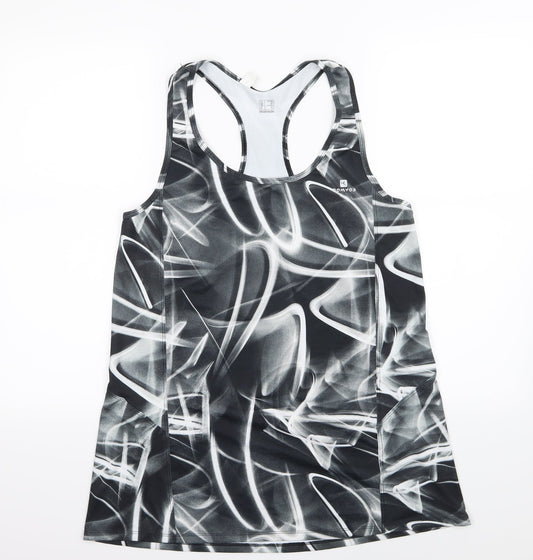 DOMYOS Womens Grey Geometric  Basic Tank Size M