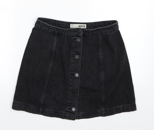 Topshop Womens Black  Denim A-Line Skirt Size 28 in