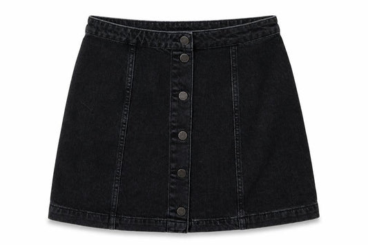 Topshop Womens Black  Denim A-Line Skirt Size 28 in