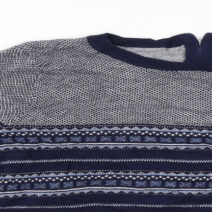 Close-up detail of Next women’s blue jumper, size UK 14