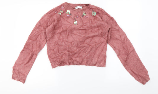 Marks and Spencer  Girls Pink   Pullover Jumper Size 11-12 Years