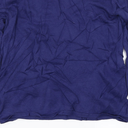Brand and care label for R Edition women’s blue jumper, size M