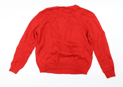 Back view of H&M men’s red jumper, size M, - christmas jumper