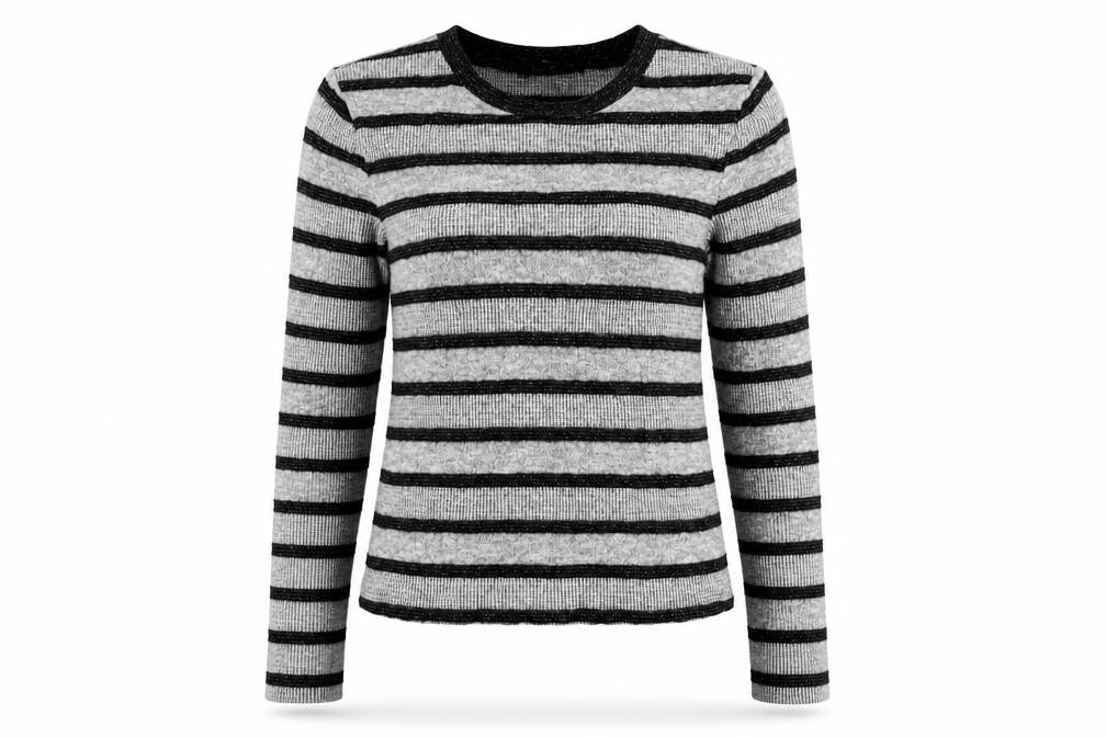 Marks & Spencer  Womens Grey Striped  Pullover Jumper Size 8