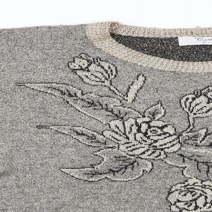 Close-up detail of cami women’s brown jumper, size L