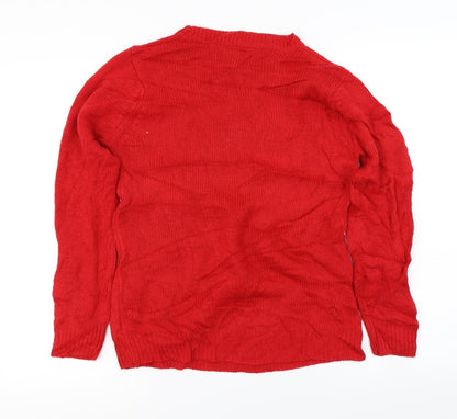 Back view of Select women’s red jumper, size UK 8, - christmas jumper